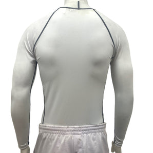 Alliance Sports Elite Compression Baselayer Long Sleeve Top - White Black