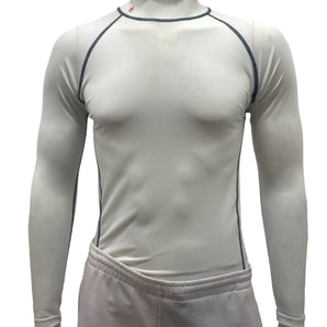 Alliance Sports Elite Compression Baselayer Long Sleeve Top - White Black