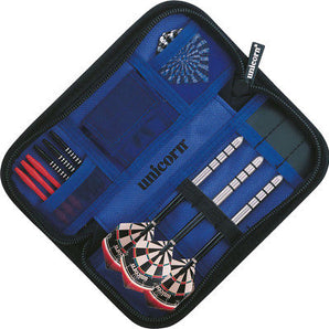 Unicorn Midi Darts Wallet - Black/Silver - Interior Blue