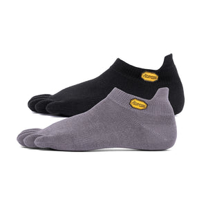 Vibram Five Toe Socks Athletic No Show Twin Pack - Black Grey