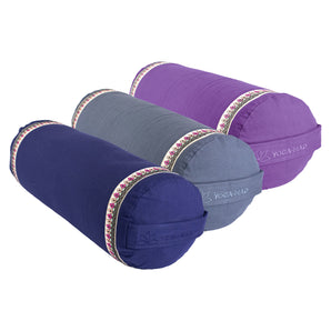 Buckwheat Yoga Bolster with Ribbon Trim